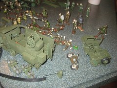 Vintage Monogram Armored Half Tracks, Jeep, AntiTank Gun, Figures lot-1/35 Scale