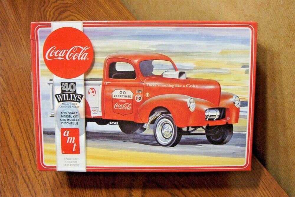 AMT ’40 WILLYS PICKUP TRUCK COCA-COLA 1/25 SCALE MODEL KIT