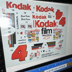 1/25 NASCAR Stock Car Chevrolet Kodak Film Decal Set #4