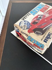 Vintage 1/32 Vette Stingray Snap Model Kit Red White & Blue #1-3213 MPC built