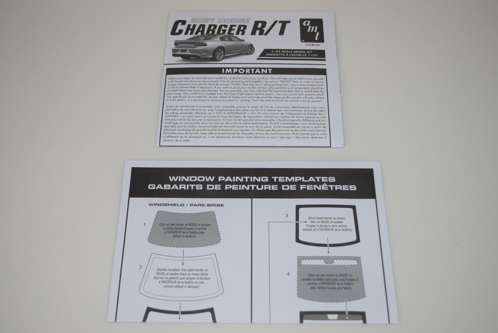 AMT 2021 DODGE CHARGER R/T #1323M/12 ⭐PARTS⭐ INSTRUCTION BOOKLETS 1:25