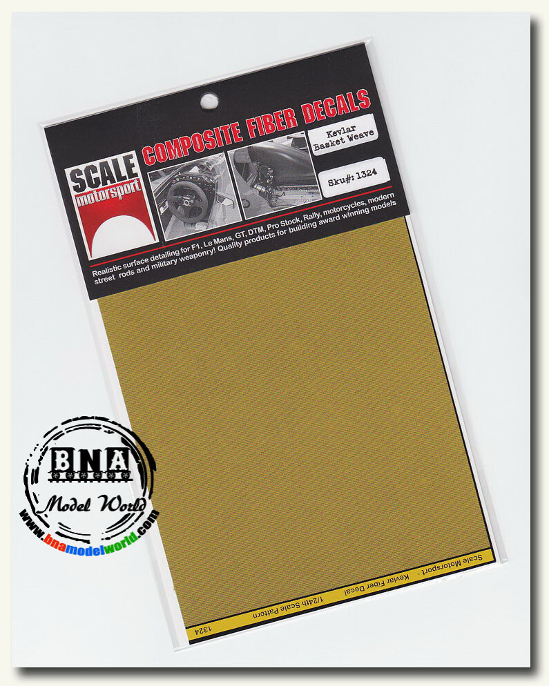 Scale Motorsport 1/24 Carbon Fiber Decals – Basket Weave Yellow on Black