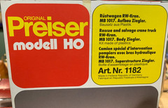 Preiser HO Modell Model Kit #1182 Mercedes-Benz Rescue & Salvage Crane Truck NIB