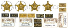 Mayberry Sheriff Andy Griffith Police Cruiser & Wally’s 1/24th – 1/25th Decals