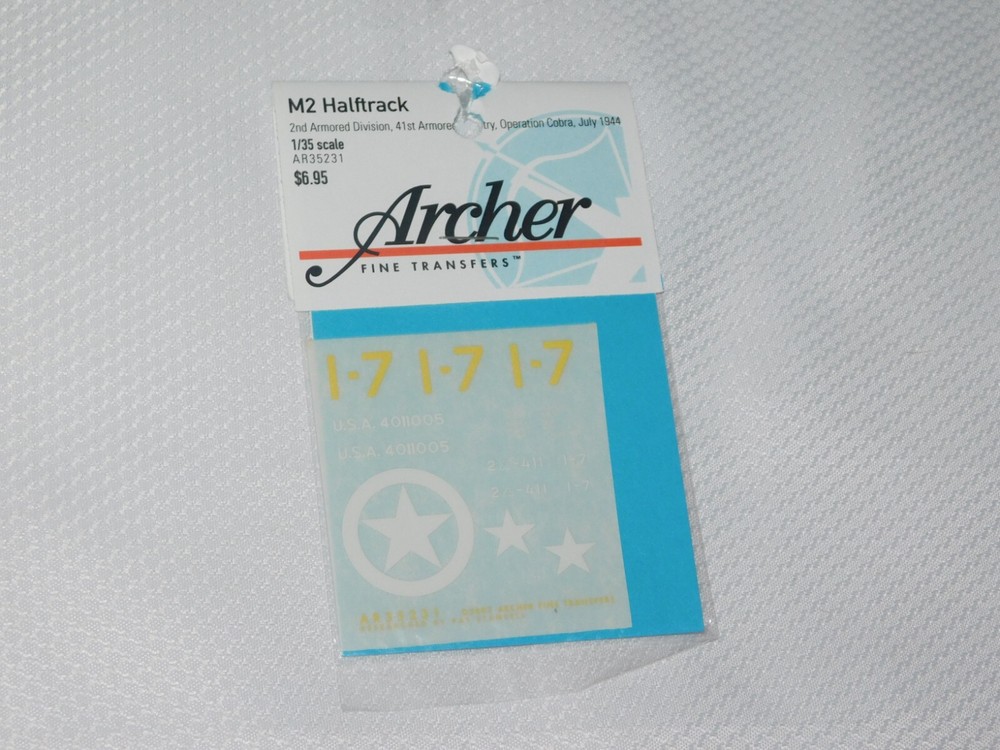 Archer 1/35 M2 Half-track Markings 2.AD 41.AI Operation Cobra July 1944 AR35231