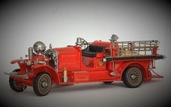 Fire Engine Truck Ford Pumper Built1 24Metal Model Vintage Antique1920Pickup Car