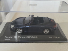 1/43 MINICHAMPS PORSCHE 911 Carrera 4S, cabrio ,d.blue, mint,++ !