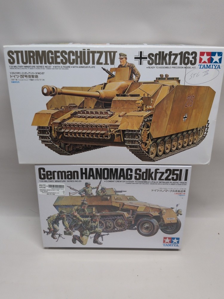 lot(2) Tamiya 1/35 German Models 35020 Hanomag Sdkfz251/1 & 35087 Sdkfz164 Tank
