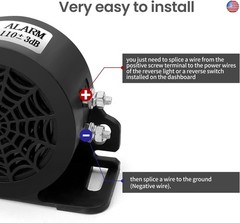 MIRKOO Backup Alarm 110dB 12V-80V DC Waterproof Industrial Heavy-Duty Backup