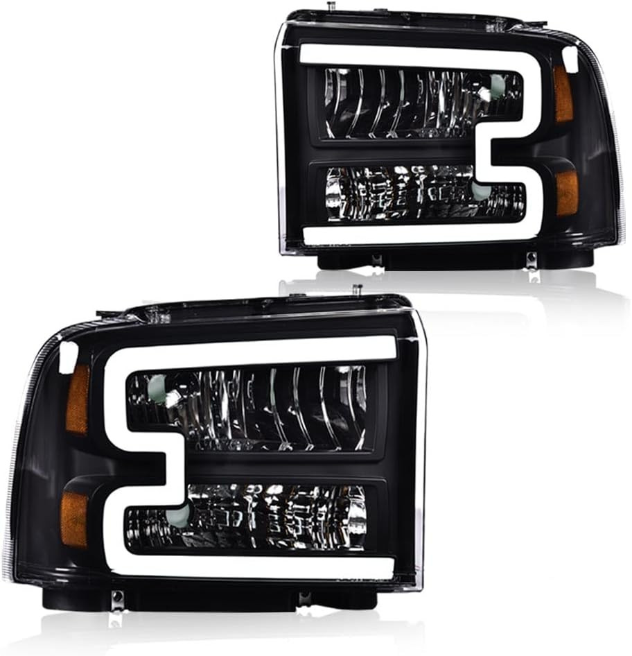 LED DRL Headlights Assembly Front Headlamp Compatible with Ford F250 F350 F450 F
