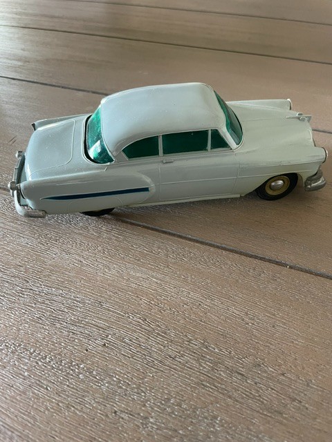 LOOK! 1954 CHEVY BELAIR 2 DOOR HT DEALER PROMO MODEL CAR BANK – Light Blue Gray