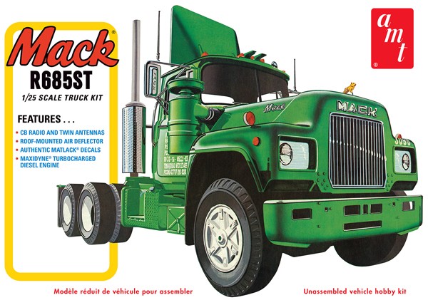 AMT 1039 1/25 Mack R685ST Semi Tractor Model Kit, Cab Only