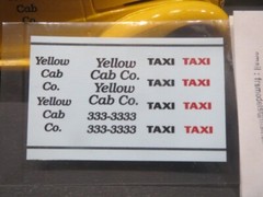 NEW!! Yellow Cab Co. 1/25 Taxi Sign & Decal from Fremont Racing Specialties
