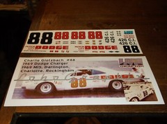 Charlie Glotzbach #88 1969 MOTOR CITY DODGE 1/24th scale decals LoboGraphix