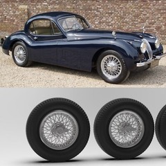1:24 3d Printed Borrani Wire Wheels for the Jaguar XK 120