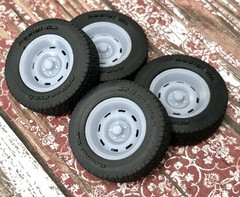 1/24 Scale: 15-inch “8-slot Steel” Resin model car wheels/tires, 1/25