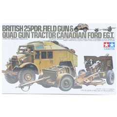 Tamiya USA TAM35044 1/35 British 25lb Gun & Quad Plastic Model Kit