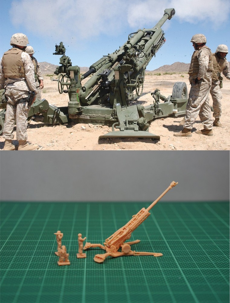 1/144 USA M777 155mm Howitzer /w towing option & Gunner (fine detail) Resin Kit