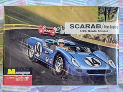 “NIB”! MONOGRAM SCARAB REAR-ENGINED RACING CAR MODEL KIT “FACTORY-SEALED” *LQQK!