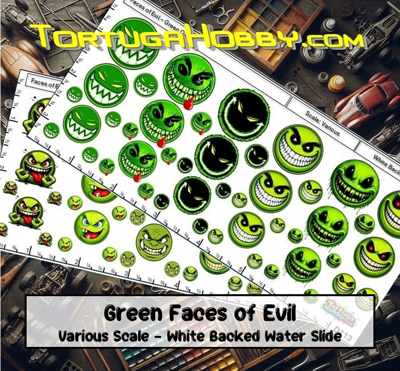 Green Faces of Evil – 1:24 Scale Waterslide Decals