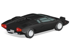 1/32 The Snap Kit Lamborghini Countach LP400 Black Plastic Model Kit AOSHIMA 20-