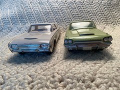 Lot Of 2 Vintage AMT 1/25 Ford Thunderbird Promo Car Models 1962 & 64 Coupes