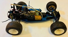 Collectible model racer O.S. car with O.S. Max model engine – unknown condition
