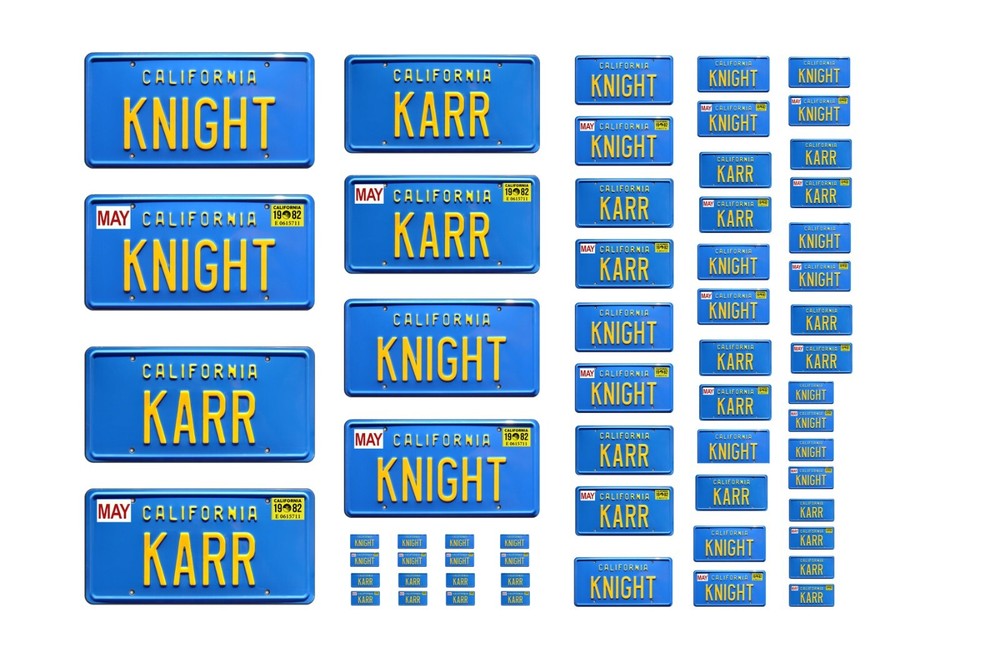 Assorted scale model movie TV car Knight Rider license plates tags 1/25 1/18