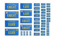 Assorted scale model movie TV car Knight Rider license plates tags 1/25 1/18