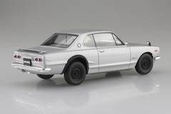 Aoshima 1/24 KPGC10 Skyline 2000GT-R 1970 Silver Snap Car Pre Colored JAPAN NEW