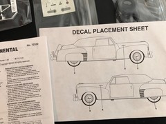 Lindberg 1948 Lincoln Continental 1/25 Kit, New, Open, Parts Sealed in Box