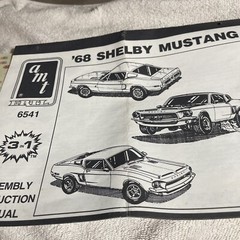 1/25 AMT ’68 Shelby GT-500 Decals & Instructions-See Photos