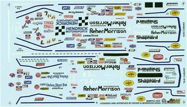 Slixx 1939 Reher-Morrison Camaro P/S-Lee Shepherd 1/24 1/25 Drag decal