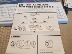 Vintage 1965 Ford Fairlane Mod Stocker Model Car Instruction Sheet AMT Co.