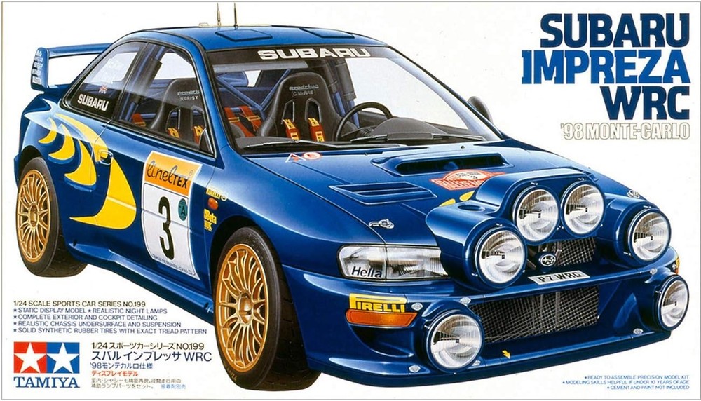 Tamiya 1/24 Subaru Impreza WRC 1998 Monte Carlo Rally Car Model Kit