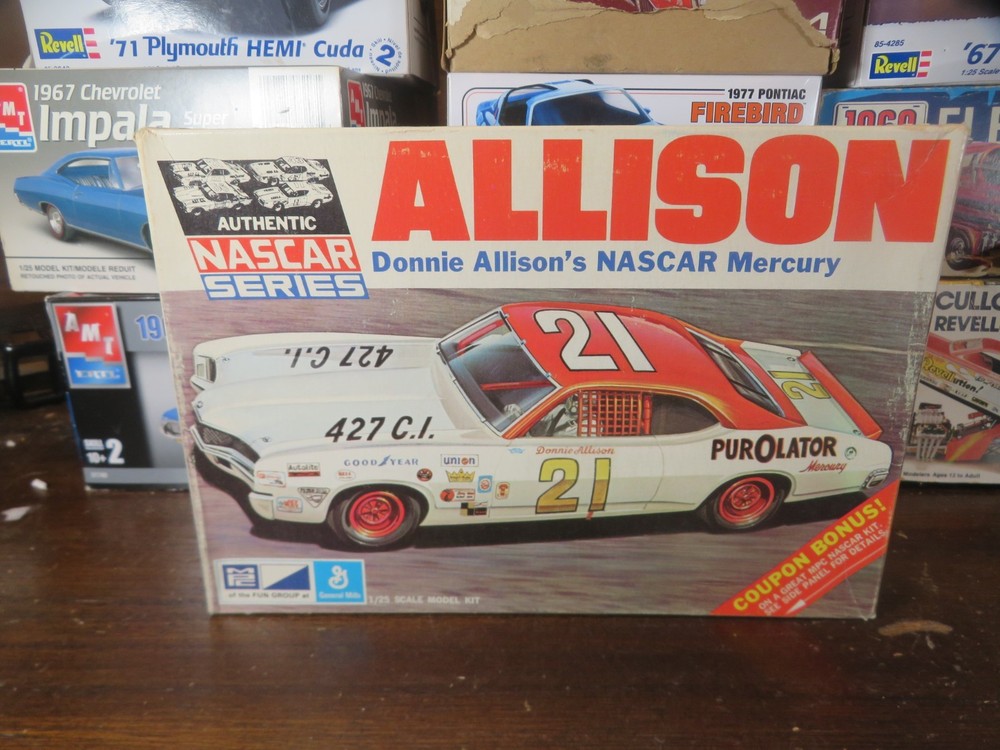 Original MPC Donnie Allison Mercury Cyclone Stock Car Sealed Inside 1/25