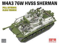 RYE FIELD 5162 1/35 M4A3 76W HVSS SHERMAN Full Interior /Clear Version Model Kit