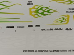1970 70 Monte Carlo Lowrider 1/25 AMT Decal Sheet Emblems Green White Flames