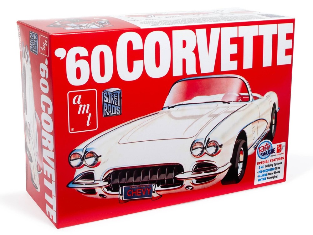 AMT 1960 Chevrolet Corvette 1:25 Scale Model Kit 1:25, unpainted