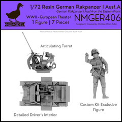 NUMODEL NMGER406 | 1/72 Resin WWII Flakpanzer I Ausf A Light Tank Model Kit |7pc