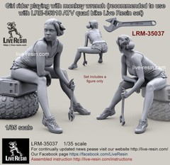 Live Resin 1/35 LRM-35037 Girl Rider Playing w/Monkey Wrench (1)