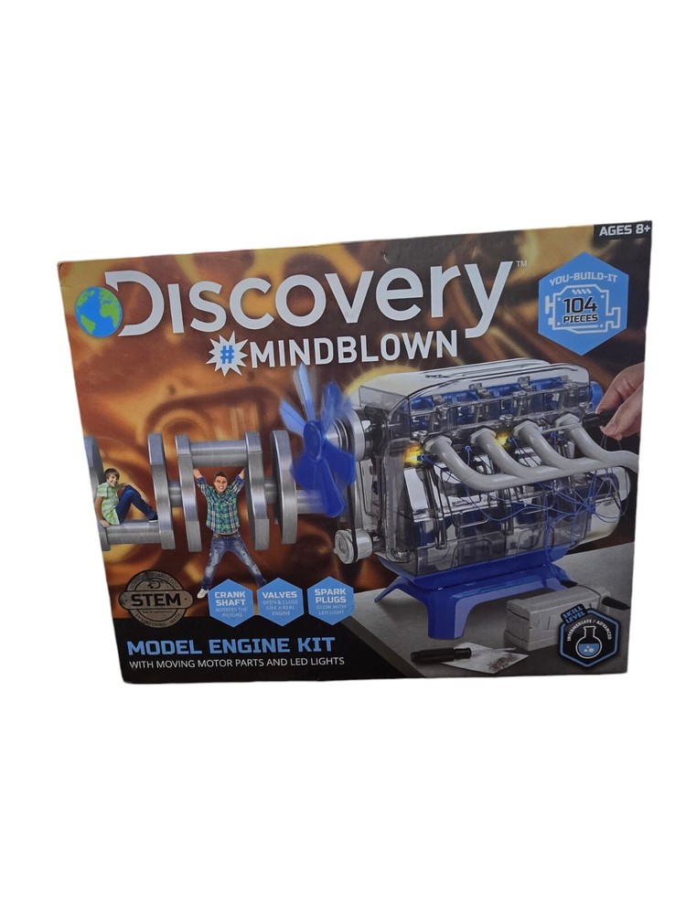 Discovery #MINDBLOWN Model Engine Kit w/ Moving Motor Parts & LED Lights NEW