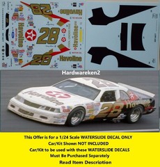 NASCAR DECAL #28 HAVOLINE 1987 FORD THUNDERBIRD DAVEY ALLISON – 1/24