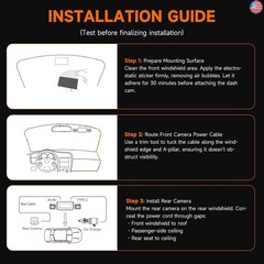 360° Dash Cam Front and Rear Inside, 4 Channel FHD 4 * 1080P, Wi-Fi GPS Voice