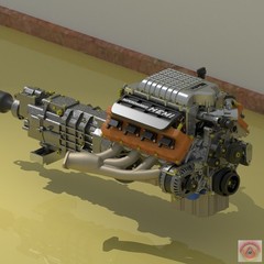 1:25-1:24 Scale Resin Dodge SRT Hellcat Engine & Transmission Kit
