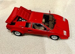 🏁 Built Plastic Model Car Kit TAMIYA Red Lamborghini Countach LP500S – 1/24 🏁
