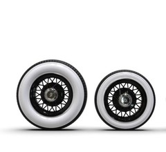 1:10 22” Wire Wheesl With Tall Big And Little Whitewall Tires (12mm Hex)