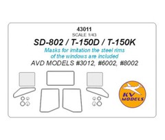 KV 1/43 SD-802 / T-150D / T-150K Masks for AVD #3012, #6002, #8002