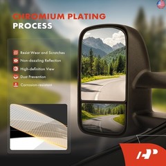 A-Premium Left Driver Side Lower Non-Heated Mirror Glass with Backing Plate –