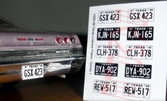 1965 – 1969 TEXAS miniature LICENSE PLATES for 1/25 scale MODEL CARS—PLS READ